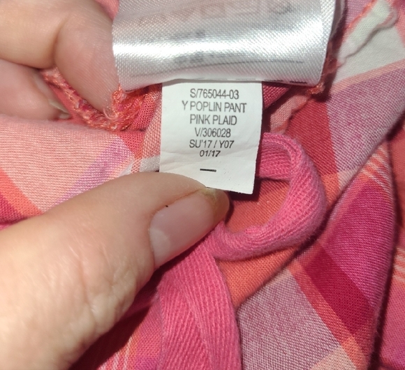 Pants Pink White Plaid Y Poplin Cotton Elastic waist draw string Preppy Hi Rise - Picture 3 of 10